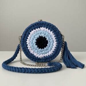 Bolsa de Crochê Boho Redonda